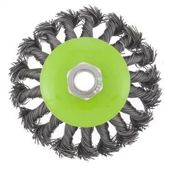 Щетка для УШМ 100 мм М14 &quot;тарелка&quot; крученая металлическая проволока СИБРТЕХ 746097 купить в Муравленко