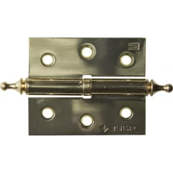 Петля дверная разъемная ЗУБР &quot;ЭКСПЕРТ&quot;, 1 подшипник, цвет латунь (PB), правая, с крепежом, 75х63х2,5мм, 2 шт 37605-075-1R