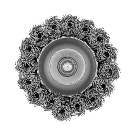 Щетка для дрели Denzel, 65 мм, Чашка, со шпилькой, нержавеющая крученая проволока 744643 купить в Муравленко