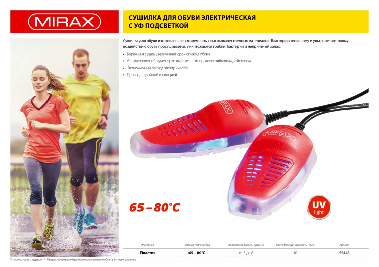 Сушилка MIRAX для обуви электрическая антибактериальная, 220В 55448 купить в Муравленко