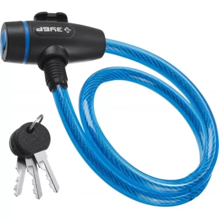 Замок ЗУБР &quot;ПРОФЕССИОНАЛ&quot;, тросовый, 3 ключа в комплекте, длина троса 650мм, d 10мм 37261-65_z01 купить в Муравленко