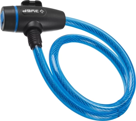 Замок ЗУБР &quot;ПРОФЕССИОНАЛ&quot;, тросовый, 3 ключа в комплекте, длина троса 650мм, d 10мм 37261-65_z01 купить в Муравленко