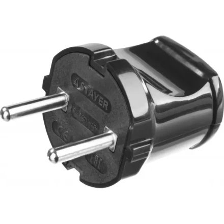 Вилка MAXElectro электрическая, 6А/220В, черная, STAYER 55150-B купить в Муравленко