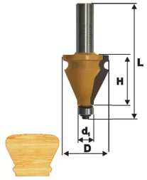 Фреза кромочная фигурная Ф35Х381 мм хвостовик 12 мм 46415