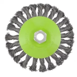 Щетка для УШМ 125 мм М14 "тарелка" крученая металлическая проволока СИБРТЕХ 746117