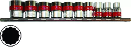 Набор торцевых головок 1/4&quot; 12-ти гр. CrV 10шт. 4-13мм  MATRIX 13594 купить в Муравленко