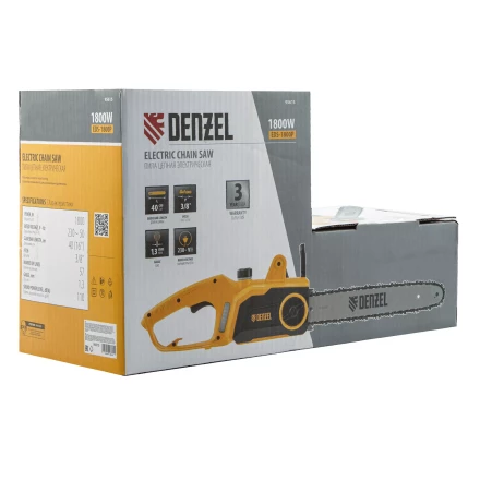 Пила цепная электрическая Denzel EDS-1800P 95615, 1.8 кВт,поперечная, шина 40 см, шаг 3/8, паз 1.3 мм, 57 звеньев купить в Муравленко