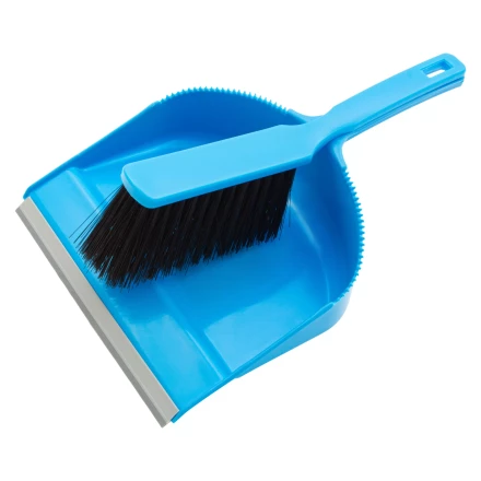 Набор: совок с кромкой 330 x 225 мм и щетка-сметка 285 мм, голубой, Home Palisad 933105 купить в Муравленко