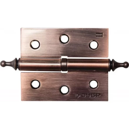 Петля дверная разъемная ЗУБР &quot;ЭКСПЕРТ&quot;, 1 подшипник, цвет ст. медь (AC), левая, с крепежом, 75х63х2,5мм, 2 шт 37605-075-6L купить в Муравленко