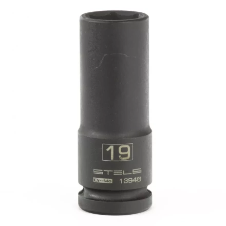 Головка ударная удлиненная шестигранная 19мм 1/2&quot; CrMo  Stels 13946 купить в Муравленко