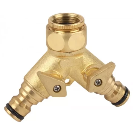 Распределитель двухканальный RACO &quot;Profi&quot; (резьба внешняя-наконечник) латунный, 1/2&quot; х 3/4&quot; 4246-55034B купить в Муравленко