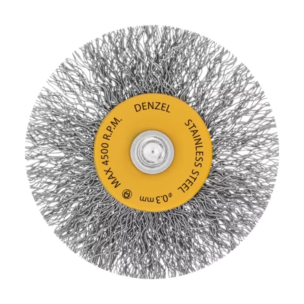 Щетка для дрели, 60 мм, Плоская, со шпилькой, нержавеющая витая проволока Denzel 744463 купить в Муравленко