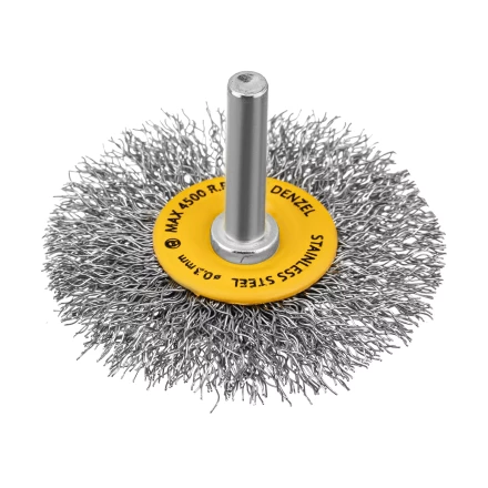 Щетка для дрели, 60 мм, Плоская, со шпилькой, нержавеющая витая проволока Denzel 744463 купить в Муравленко