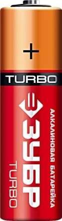 Батарейка Зубр &quot;TURBO&quot; щелочная (алкалиновая), тип AA, 1,5В, 4шт на карточке 59213-4C купить в Муравленко