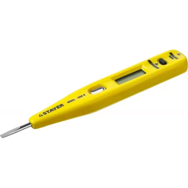 Тестер напряжения STAYER "MASTER" цифровой со световым индикатором, 12-220В, 125мм 45290 купить в Муравленко
