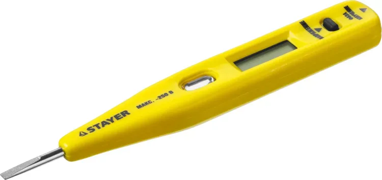 Тестер напряжения STAYER "MASTER" цифровой со световым индикатором, 12-220В, 125мм 45290 купить в Муравленко