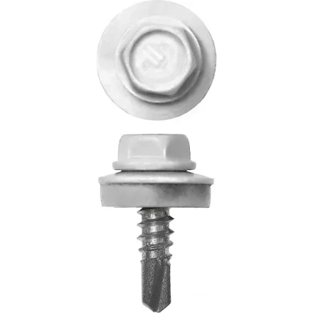 Саморезы СКМ кровельные, RAL 9003 белый, 25 x 5.5 мм, 1 800 шт, для металлических конструкций, ЗУБР 4-300310-55-025-9003 купить в Муравленко