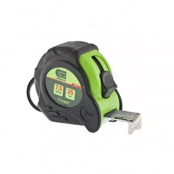 Рулетка Графит, обрезиненный корпус, амортизатор, 7,5 м х 25 мм  СИБРТЕХ 32533 купить в Муравленко