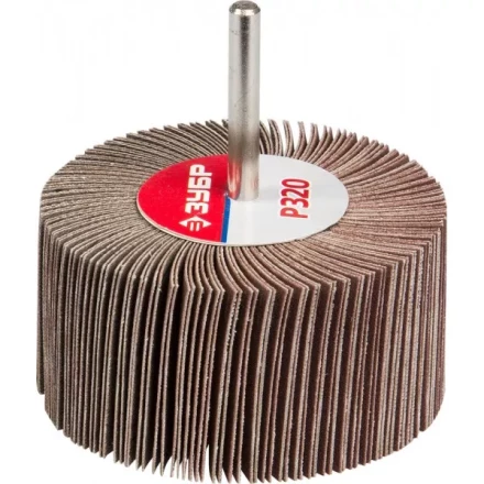 Круг шлифовальный ЗУБР &quot;МАСТЕР&quot; веерный лепестковый, на шпильке, тип КЛО, зерно-электрокорунд нормальный, P320, 40х80мм 36604-320 купить в Муравленко
