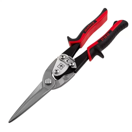 Ножницы по металлу Matrix 78328, удлиненные, 290 мм, прямой рез, CrMo, двухкомпонентные обрезиненные рукоятки, PRO купить в Муравленко