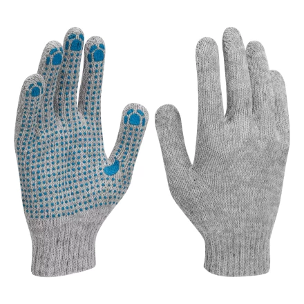 Перчатки трикотажные с ПВХ точкой, 5 пар в упаковке, БОПП-пакет, 7 класс// Россия 67837 купить в Муравленко