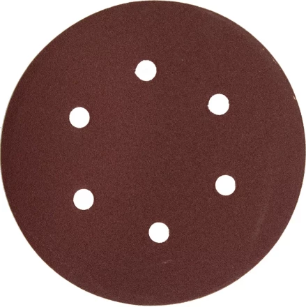 Круг шлифовальный ЗУБР &quot;МАСТЕР&quot; универсальный, из абразивной бумаги на велкро основе, 6 отверстий, Р120, 150мм, 5шт 35566-150-120 купить в Муравленко