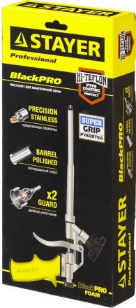 Пистолет &quot;BlackPRO&quot; для монтажной пены, тефлоновое покрытие, STAYER Professional 06862_z01 купить в Муравленко