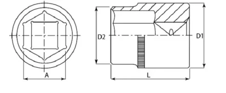 Головка торцевая 3/8&quot;DR 22 мм S04H3122 Jonnesway 48023 купить в Муравленко