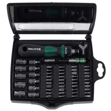 Отвертка KRAFTOOL &quot;EXPERT&quot;, реверсивная, с битами, 55шт 25554-H55 купить в Муравленко