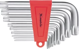 Набор ключей шестигранных имбусовых TORX, 9 шт: T10-T50,  CrV, короткие, сатин  MATRIX 12305