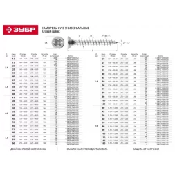 Саморезы по дереву, белый цинк, 6.0x45мм, 150шт, ЗУБР Мастер 4-300371-60-045 4-300371-60-045