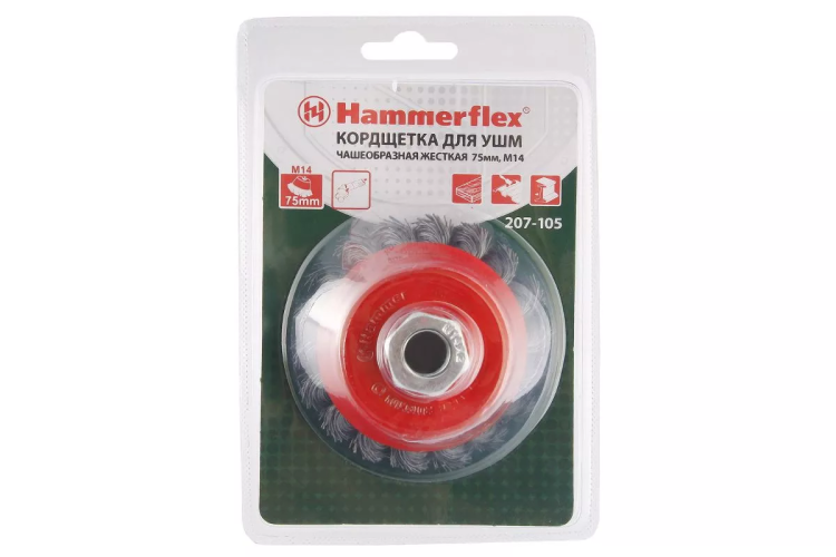 Кордщетка HAMMER чаша 75мм для УШМ витая сталь (207-105) купить в Муравленко