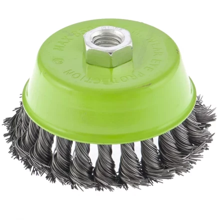 Щетка для УШМ 75 мм М14 &quot;чашка&quot; крученая металлическая проволока СИБРТЕХ 746247 купить в Муравленко