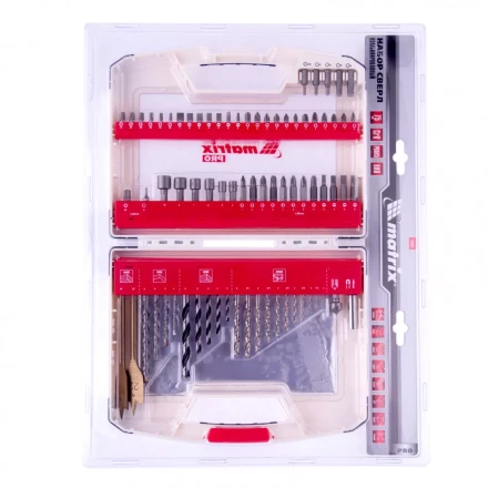 Набор сверл комбинированный по металлу 1-6,5 мм бетону 4-8 мм дереву 4-10 мм перки биты 20 шт адаптер головки 2 шт зенковка 50 предметов Pro Matrix 725650 купить в Муравленко