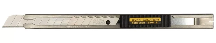 Нож OLFA с выдвижным лезвием и корпусом из нержавеющей стали, автофиксатор, 9мм OL-SVR-2 купить в Муравленко