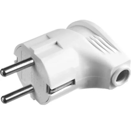 Вилка MAXElectro электрическая, 16А/220В, угловая, с заземлением, белая, STAYER 55161-W купить в Муравленко
