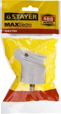 Вилка MAXElectro электрическая, 16А/220В, угловая, с заземлением, белая, STAYER 55161-W купить в Муравленко