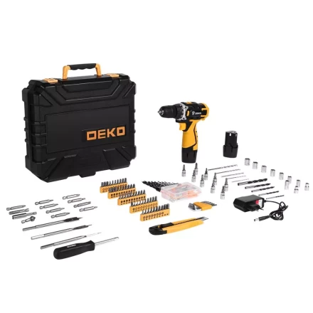 Дрель аккумуляторная DEKO DKCD12FU-Li, 063-4139 + набор 193 аксессуара купить в Муравленко