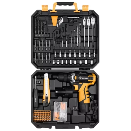 Дрель аккумуляторная DEKO DKCD12FU-Li, 063-4139 + набор 193 аксессуара купить в Муравленко