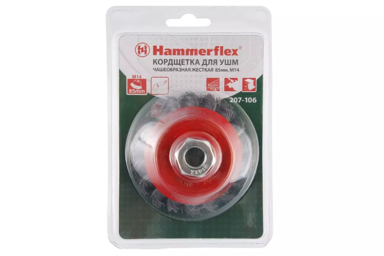 Кордщетка HAMMER чаша 85мм для УШМ витая сталь (207-106) купить в Муравленко