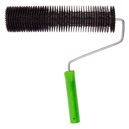 Валик игольчатый для наливных полов с ручкой, острая игла, 300 мм Сибртех 81111 купить в Муравленко