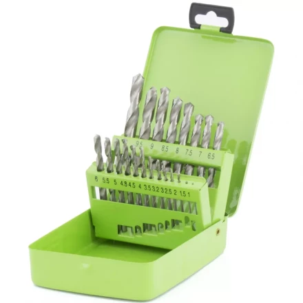 Набор сверл по металлу 1-10мм через 0,5мм 3,2мм 4,8мм HSS 21штука металлический бокс цилиндрический хвостовик СИБРТЕХ 723756 купить в Муравленко