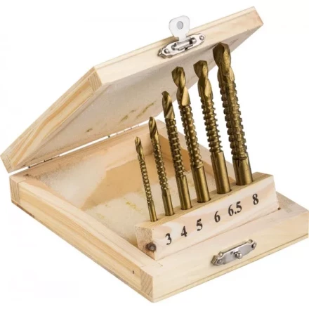 ЗУБР &quot;МАСТЕР&quot;. Сверло фрезеровальное по дереву, тонколистному металлу, 6шт, 3-4-5-6-6.5-8 мм 29965-H6 купить в Муравленко