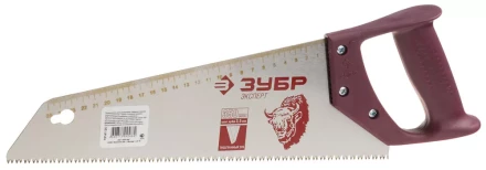 Ножовка ЗУБР &quot;ЭКСПЕРТ&quot; по дереву, трехгранный закаленный зуб, пластмассовая ручка, шаг зуба 3,5мм, 450мм 15141-45 купить в Муравленко