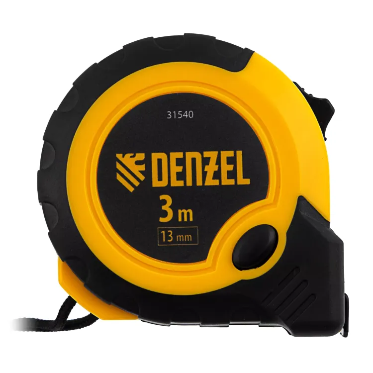Рулетка Denzel 3м х 13мм, двухкомп. корпус, кнопка-пауза, 31540 купить в Муравленко