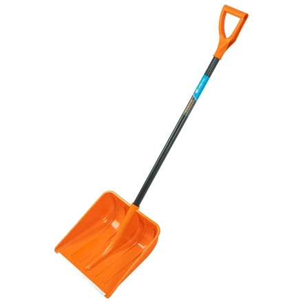 Лопата для уборки снега пластиковая Сибртех, 400х405х1380 мм, стальной черенок, усиленная 61666 купить в Муравленко