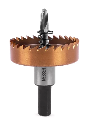 HSS-TiN коронка MESSER 50мм с центр. сверлом и толкающей пружиной для  лист. материала  до 2 мм ц/х купить в Муравленко