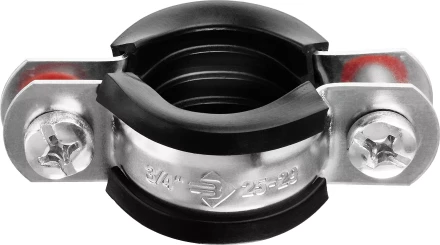 Хомут трубный с гайкой, оцинкованный, 3/4", 9шт, ЗУБР Мастер 37850-25-29 37850-25-29 купить в Муравленко