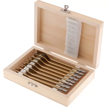 Набор сверл перовых по дереву 10-12-14-16-18-20-22-25 мм 8 шт деревянный кейс Matrix 70441 купить в Муравленко