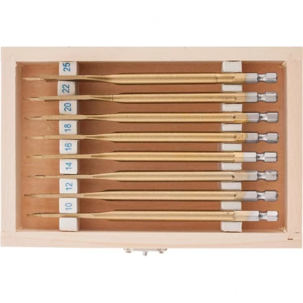 Набор сверл перовых по дереву 10-12-14-16-18-20-22-25 мм 8 шт деревянный кейс Matrix 70441 купить в Муравленко